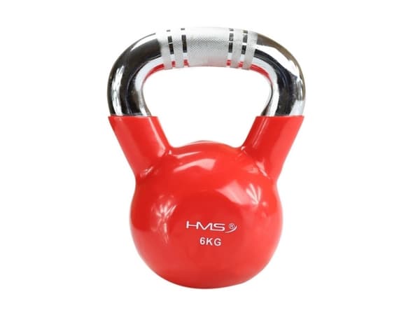 HMS Kettlebell Cast iron KTC06 handle knurled chrome red 6 kg (17-64-071)