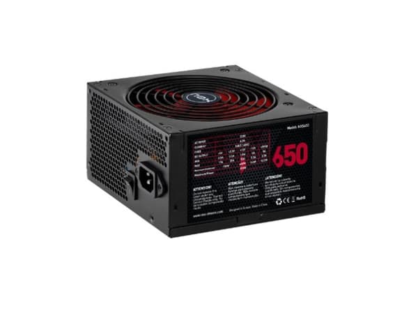 NOX NXS650, 650 W, 230 V, 50 - 60 Hz, 6,3 A, +12V,+3,3V,+5V,-12V,-5Vsb, Aktiv