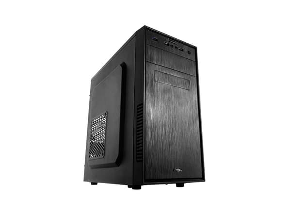 NOX Forte - Tower - micro ATX - ingen strömförsörjning (ATX) - svart, borstad svart - USB/ljud