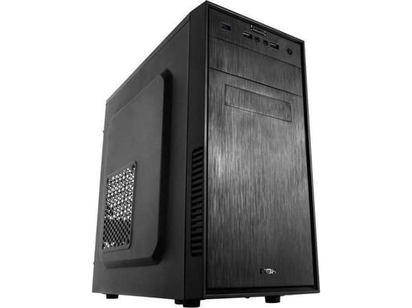 NOX Forte - Tower - micro ATX - ingen strömförsörjning (ATX) - svart, borstad svart - USB/ljud
