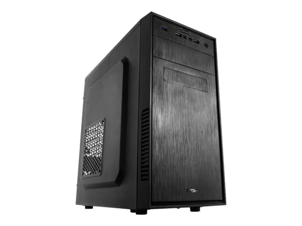 NOX Forte - Tower - micro ATX - ingen strömförsörjning (ATX) - svart, borstad svart - USB/ljud Svart