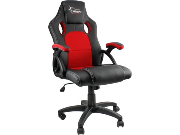 White Shark KING''S THRONE, Universal gaming-stol, 120 kg, Polstret sete, Polstret ryggstøtte, Sort, Nylon