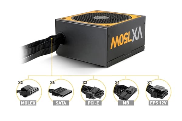 Nox Urano VX 750W - Bronze Edition - strømforsyning (intern) - ATX12V 2.4 - 80 PLUS Bronze - AC 230 V - 750 watt - aktiv PFC