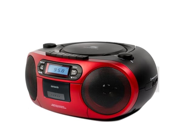 Aiwa BBTC-550RD, 1,5 kg, Svart, Röd, Bärbar CD-spelare