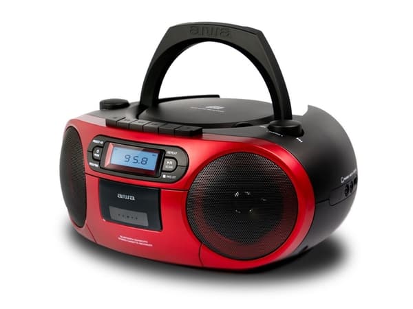 Aiwa BBTC-550RD, 1,5 kg, Svart, Röd, Bärbar CD-spelare