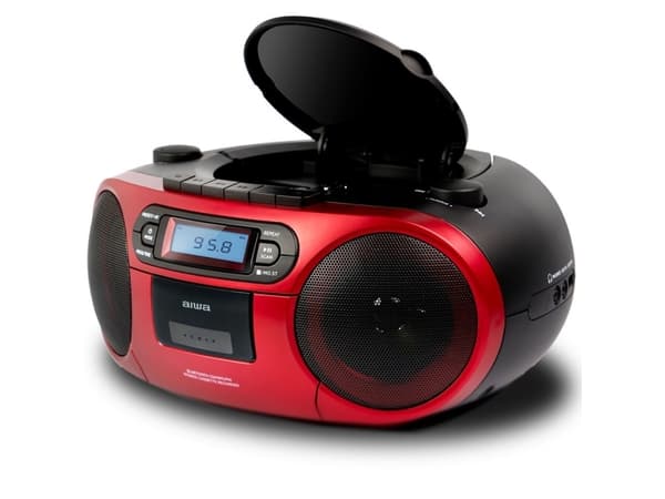 Aiwa BBTC-550RD, 1,5 kg, Svart, Röd, Bärbar CD-spelare