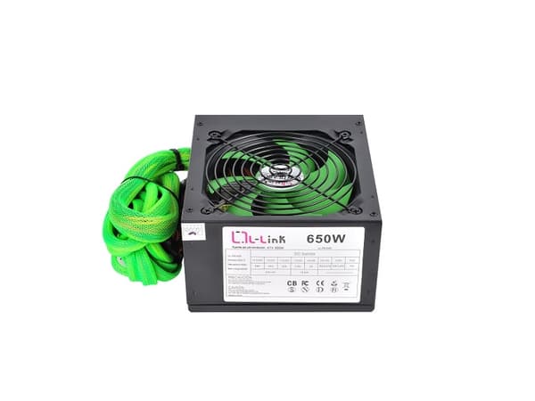 L-Link LL-PS-650, 650 W, 200 - 240 V, 50 - 60 Hz, 3,5 - 5 A, 24-nastainen ATX, PC