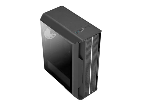 AeroCool Splinter Duo - Mid tower - ATX - genomskinlig sidopanel (härdat glas) - svart - USB/ljud