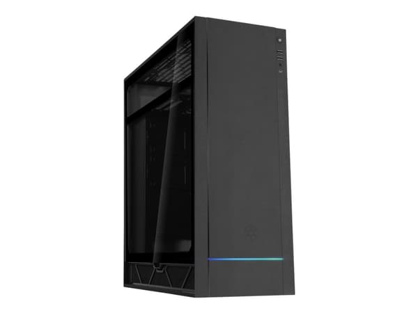 SilverStone ALTA F1 - Tower - ATX - sidepanel med vindu (herdet glass) - ingen strømforsyning (ATX / PS/2) - svart, herdet glass - USB/lyd