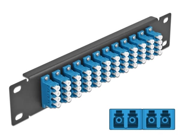 Delock - Patch-panel - LC SM X 48 - svart - 1U - 10"