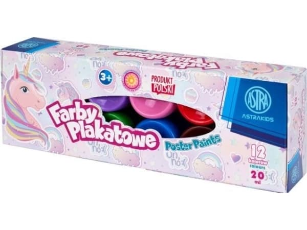 ASTRA art-pap Poster maler 12 farger 20ml ASTRA enhjørning