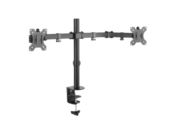 TECHly DESK 100 - Monteringssats (bordsställ) - för 2 monitorer - stål - svart - skärmstorlek: 13"-32" - klämma, monterbar
