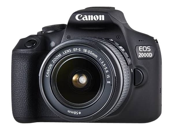 Canon EOS 2000D - Digitalkamera - SLR - 24.1 MP - APS-C - 1080 p / 30 fps - 3optisk x-zoom EF-S 18-55 mm III og EF 75-300 mm III linser - Wi-Fi, NFC