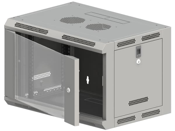 ALANTEC - Skåp - väggmontering, golvmontering - grå - 9U - 19"