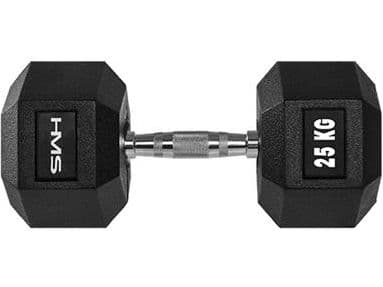HMS-hantel Hex Pro gummerad 1 x 25 kg