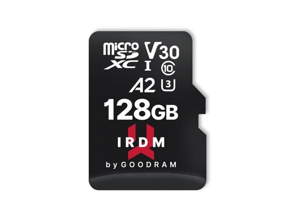 GOODRAM IRDM M2AA - Flashminnekort (microSDXC til SD-adapter inkludert) - 128 GB - A2 / Video Class V30 / UHS-I U3 - microSDXC UHS-I