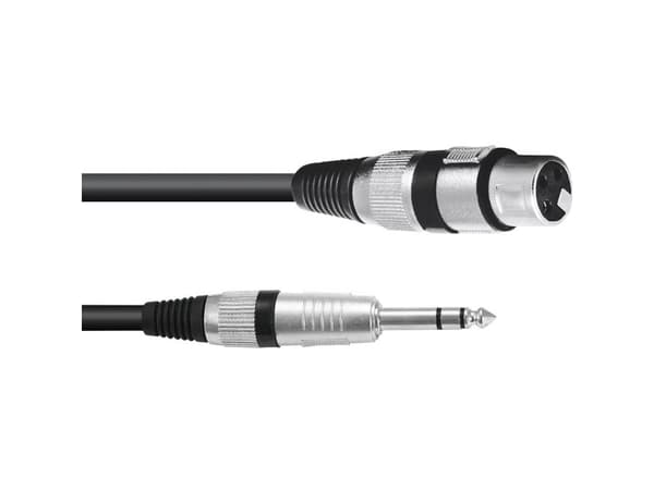 Omnitronic 30225195 XLR-sovitinkaapeli [1x XLR-liitin 3-nastainen - 1x liitin 6,3 mm (stereo)] 0,90 m Musta