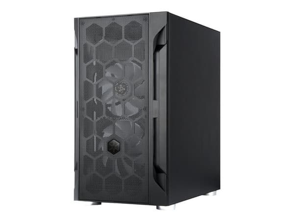 SilverStone FARA H1M PRO - microATX - genomskinlig sidopanel (härdat glas) - ingen strömförsörjning (ATX / PS/2) - USB/ljud Svart