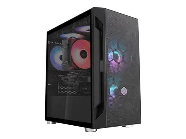 SilverStone FARA H1M - Tower - micro ATX - ingen strømforsyning (ATX / PS/2) - USB/lyd