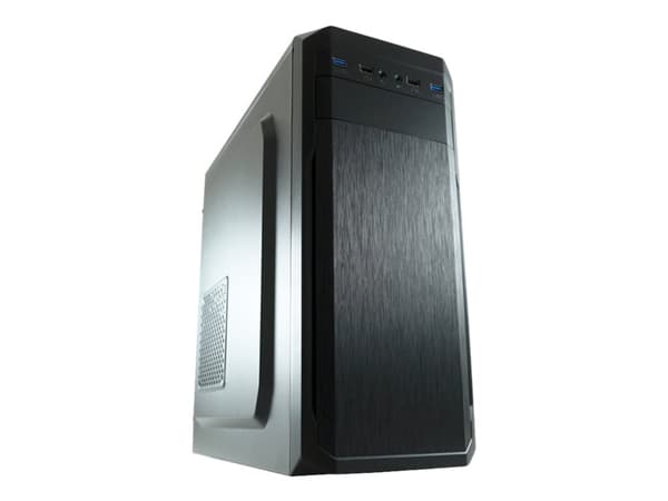 LC Power Classic 7039B - Mid tower - ATX - ingen strömförsörjning - svart, borstad aluminiumsvart - USB/ljud