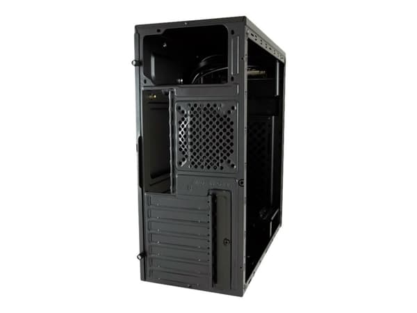 LC Power Classic 7039B - Mid tower - ATX - ingen strömförsörjning - svart, borstad aluminiumsvart - USB/ljud