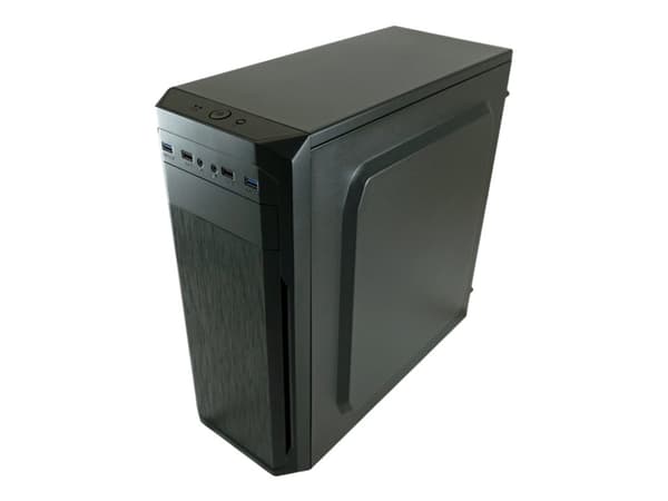 LC Power Classic 7039B - Mid tower - ATX - ingen strömförsörjning - svart, borstad aluminiumsvart - USB/ljud