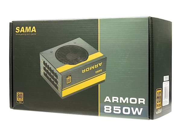 Inter-Tech SAMA FTX-850-B Armor - Strømforsyning (intern) - ATX12V 2.4 - 80 PLUS Gold - AC 110/240 V - 850 watt - aktiv PFC