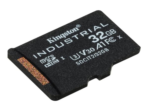 Kingston Industrial - Flashminnekort (microSDHC til SD-adapter inkludert) - 32 GB - A1 / Video Class V30 / UHS-I U3 / Class10 - microSDHC UHS-I
