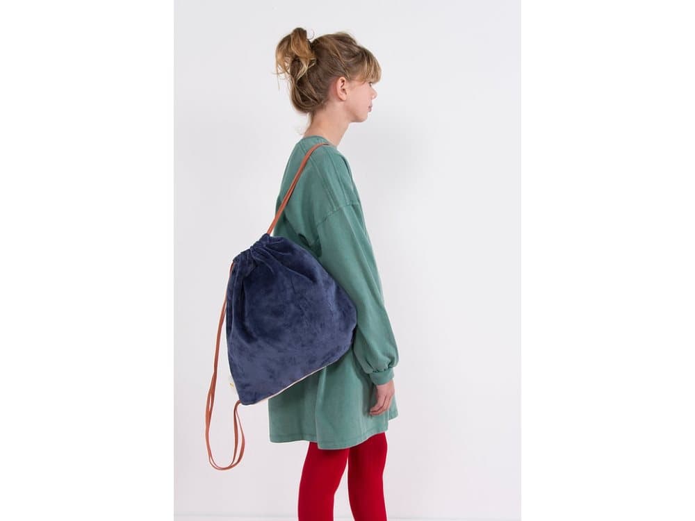 Sticky Lemon dawstring bag teddy dark blue