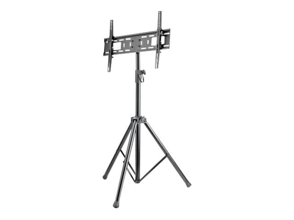 Manhattan TV &amp; Monitor Mount, Kolmijalkainen lattiateline, 1 näyttö, Näyttökoot: 37-65", Musta, VESA 200x200 - 600x400mm, Max 35kg, LFD, elinikäi musta