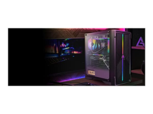Antec NX Series NX420 - Mid tower - ATX - genomskinlig sidopanel (härdat glas) - ingen strömförsörjning - USB/ljud