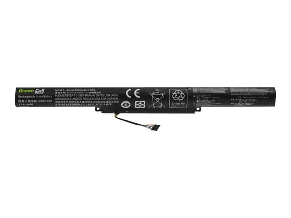 Green Cell PRO - Batteri til bærbar PC (tilsvarer: Lenovo L14L4A01) - litiumion - 4-cellers - 2600 mAh - svart - for Lenovo IdeaPad 500-15ISK 80NT; Z