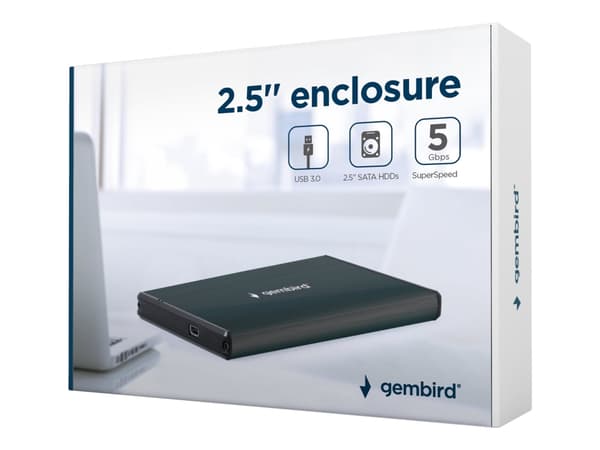 Gembird EE2-U3S-3 - Drevkabinett - 2.5" - SATA 6Gb/s - USB 3.0 - grønn