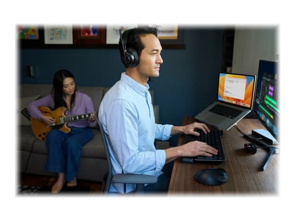 Kensington Universal 3-in-1 Pro Audio Headset Switch - Hodesettbryter for hodesett - pantone-svart C