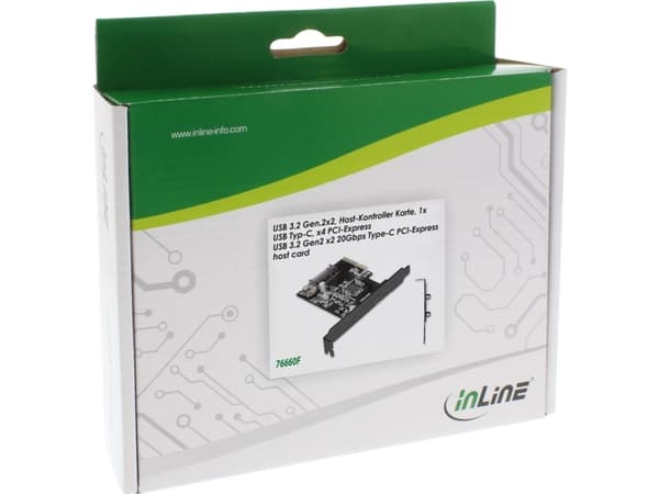 InLine 76660F, PCIe, Lavprofil, PCIe 4.0, 20000 Mbit/s