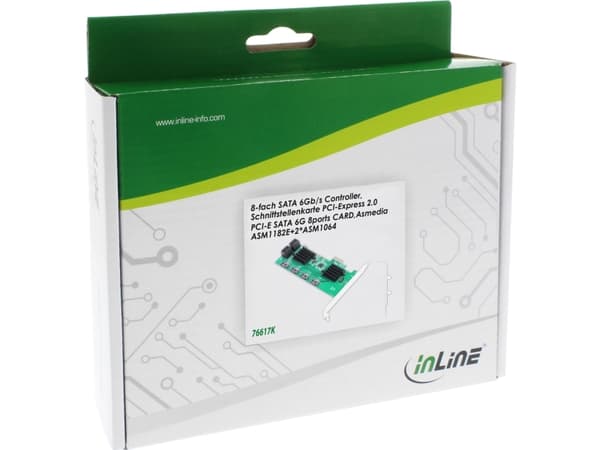 InLine 76617K, PCIe, SATA, Low Profile, PCIe 2.0, Multicolor, PC
