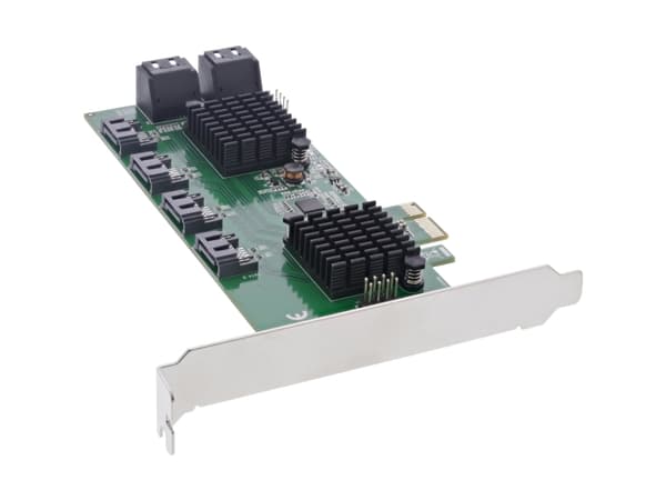 InLine 76617K, PCIe, SATA, Låg profil, PCIe 2.0, Multifärg, PC Multifärg