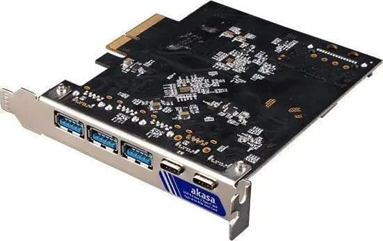 Akasa Adapterkarte, 2x USB 3.1 Type C, 3x USB 3.1 Type A, 10GBps