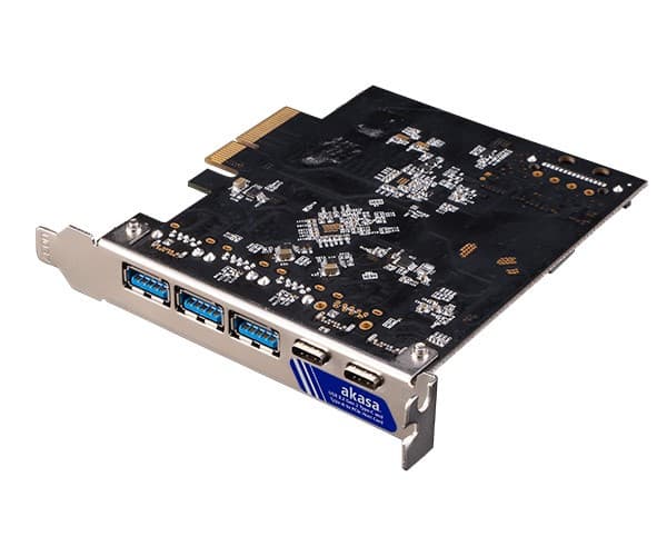 Akasa Adapterkarte, 2x USB 3.1 Type C, 3x USB 3.1 Type A, 10GBps