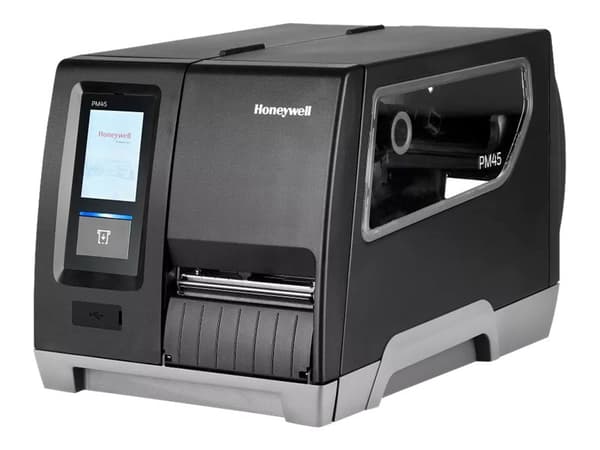 Honeywell PM45 - Etikettskriver - termotransfer - Rull (11,4 cm) - 203 dpi - inntil 350 mm/sek - USB 2.0, seriell, Gigabit LAN, USB 2.0 vert Sort