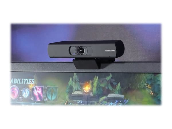 HuddleCamHD Pro - Nettkamera - innendørs - farge - 8,5 MP - 3840 x 2160 - fastfokal - lyd - HDMI - USB 3.0 - MJPEG, YUY2 - DC 5 V Sort