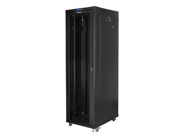 Lanberg - Rack skap - med 4 kjølevifter, display - svart, RAL 9004 - 42U - 19"