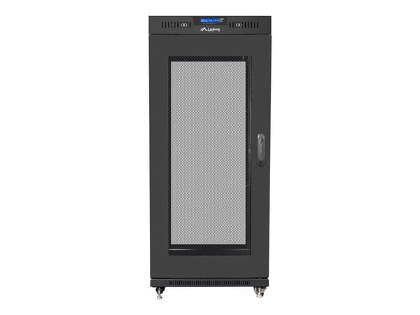 Lanberg - Rack skåp - med 4 kylfläktar, skärm - svart, RAL 9004 - 27U - 19"