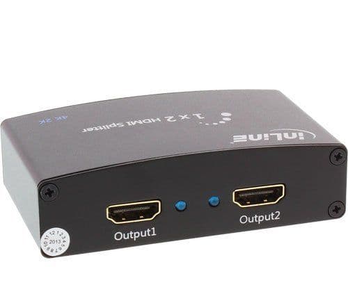 InLine 65009, HDMI, 2x HDMI, 1.4a, Sort, Aluminium