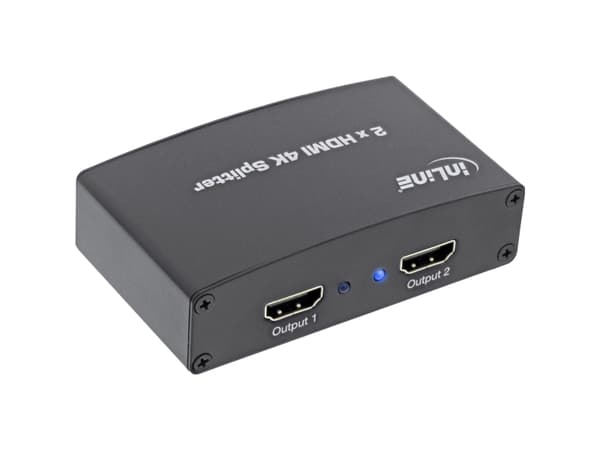 InLine 65009, HDMI, 2x HDMI, 1.4a, Sort, Aluminium