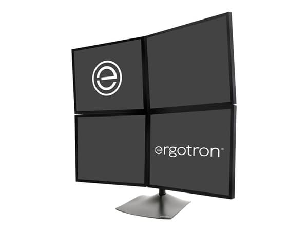 Ergotron DS100 Quad-Monitor Desk Stand - Stativ - for 4 LCD-skjermer - aluminium, stål - svart - skjermstørrelse: inntil 24" - skrivebord