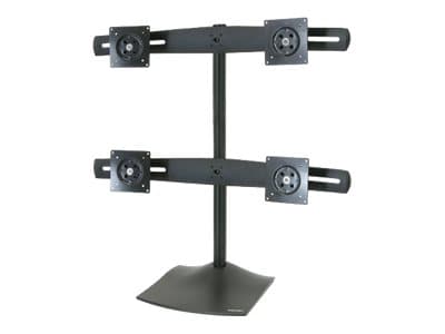 Ergotron DS100 Quad-Monitor Desk Stand - Stativ - for 4 LCD-skjermer - aluminium, stål - svart - skjermstørrelse: inntil 24" - skrivebord