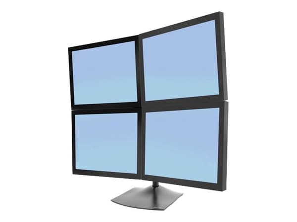 Ergotron DS100 Quad-Monitor Desk Stand - Stativ - for 4 LCD-skjermer - aluminium, stål - svart - skjermstørrelse: inntil 24" - skrivebord