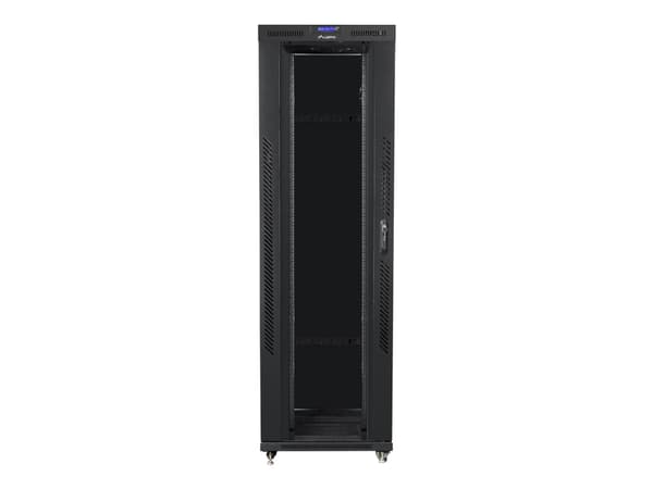 Lanberg FF01-8242-12BL, Itseseisova teline, 42U, 800 kg, Näppäinlukko, Kotelon kiskot, Säädettävät jalat