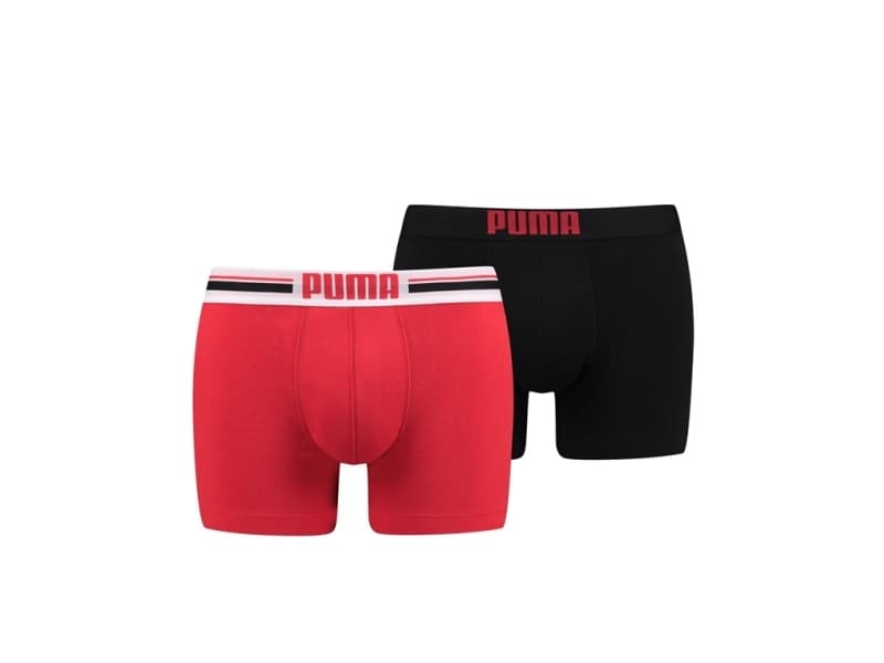 Puma Placed Logo Boxer 2P - Red Black